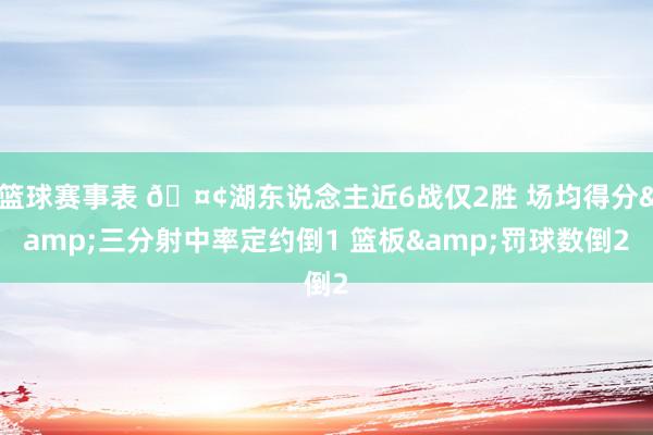 篮球赛事表 🤢湖东说念主近6战仅2胜 场均得分&三分射中率定约倒1 篮板&罚球数倒2