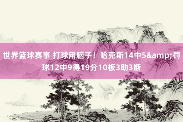 世界篮球赛事 打球用脑子！哈克斯14中5&罚球12中9得19分10板3助3断